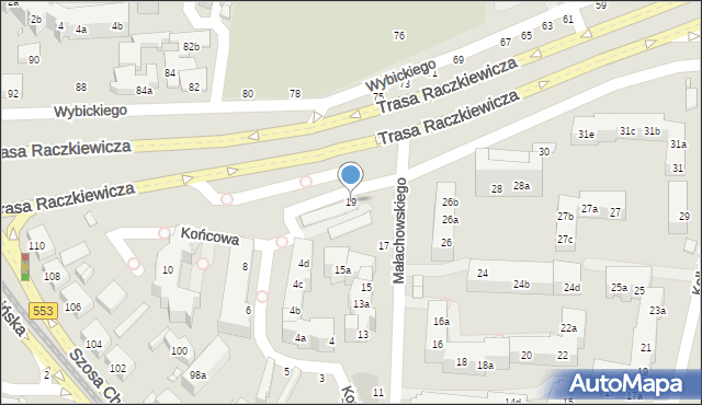 Toruń, Małachowskiego Stanisława, 19, mapa Torunia