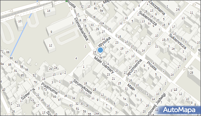 Toruń, Małe Garbary, 26, mapa Torunia