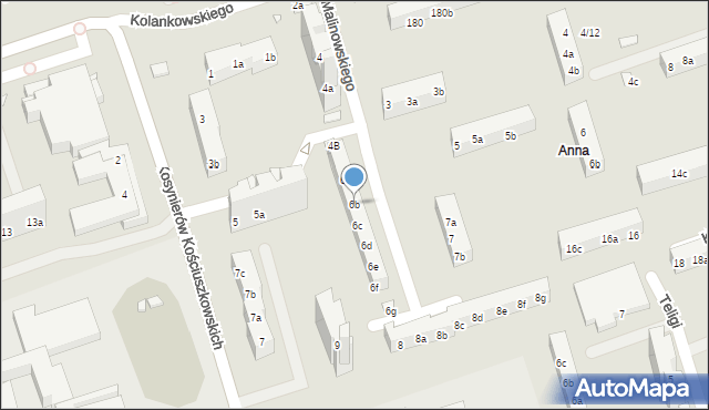 Toruń, Malinowskiego Bronisława, 6b, mapa Torunia