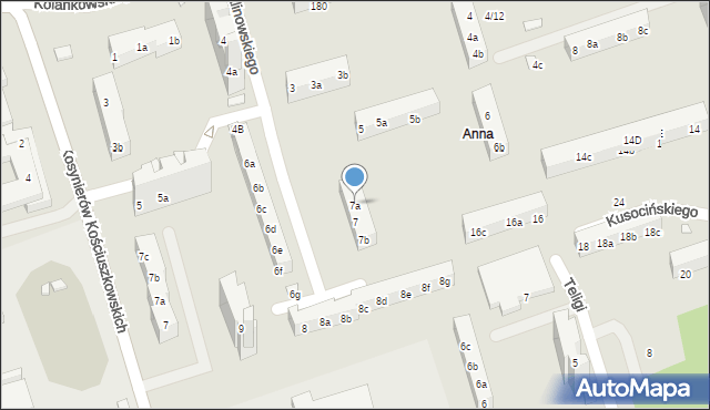Toruń, Malinowskiego Bronisława, 7a, mapa Torunia