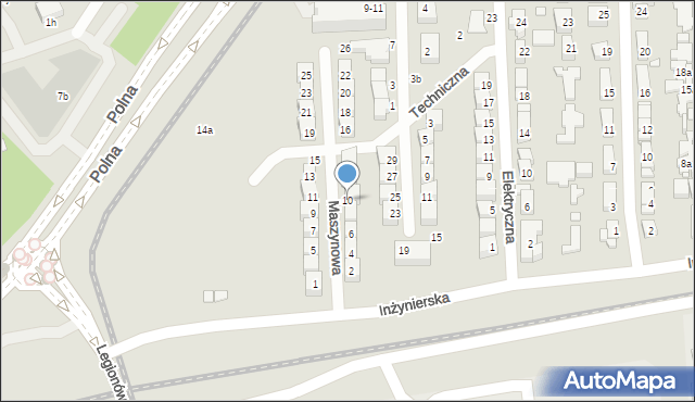 Toruń, Maszynowa, 10, mapa Torunia