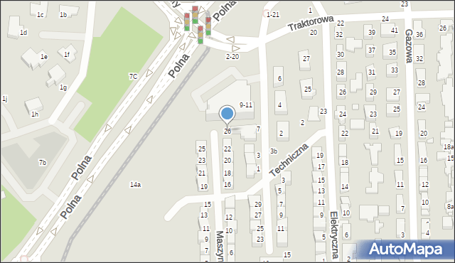 Toruń, Maszynowa, 26, mapa Torunia