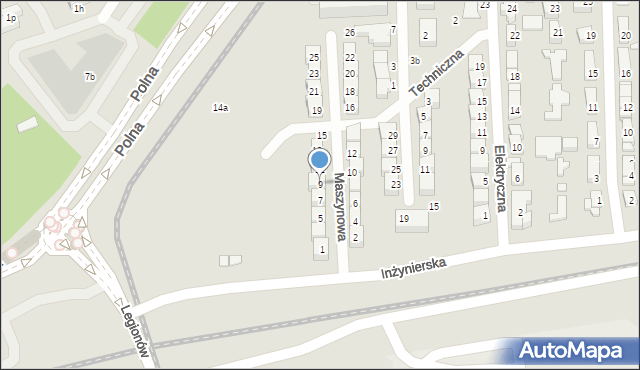 Toruń, Maszynowa, 9, mapa Torunia