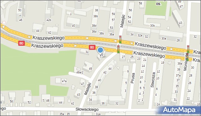 Toruń, Matejki Jana, 51, mapa Torunia