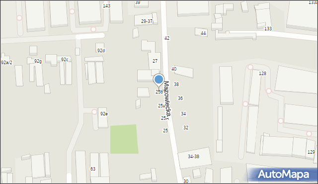 Toruń, Mazowiecka, 25b, mapa Torunia