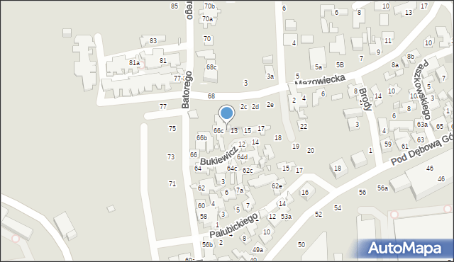 Toruń, Mazowiecka, 66B, mapa Torunia