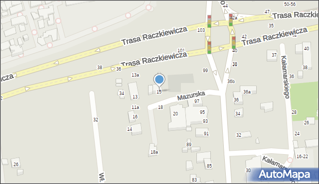 Toruń, Mazurska, 15, mapa Torunia
