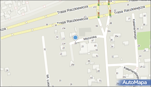 Toruń, Mazurska, 18, mapa Torunia