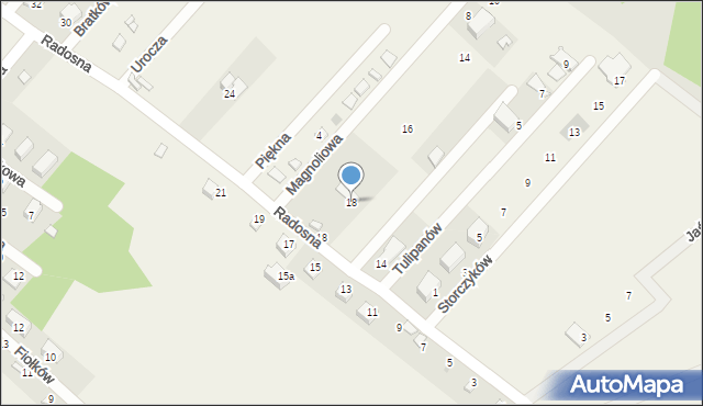 Tuliszów, Magnoliowa, 18, mapa Tuliszów