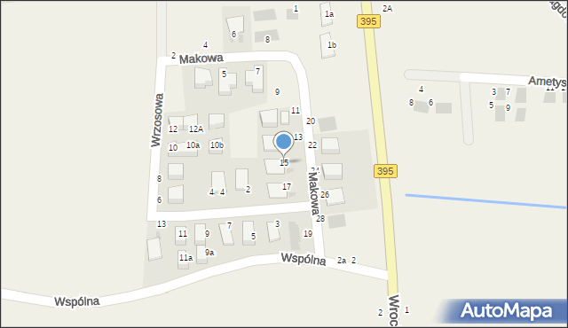 Turów, Makowa, 15, mapa Turów