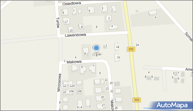 Turów, Makowa, 8, mapa Turów
