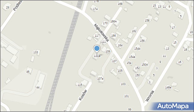 Tychy, Mąkołowska, 111a, mapa Tychów