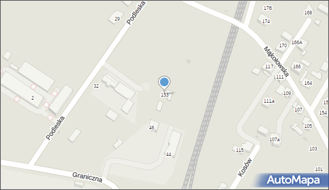 Tychy, Mąkołowska, 133, mapa Tychów