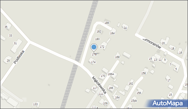 Tychy, Mąkołowska, 176, mapa Tychów