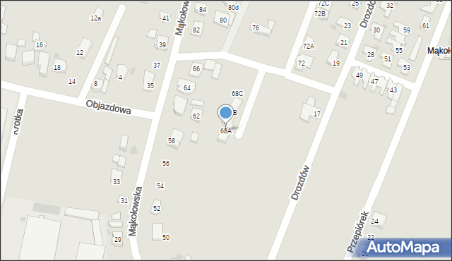 Tychy, Mąkołowska, 68A, mapa Tychów