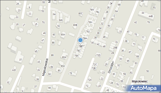Tychy, Mąkołowska, 78E, mapa Tychów