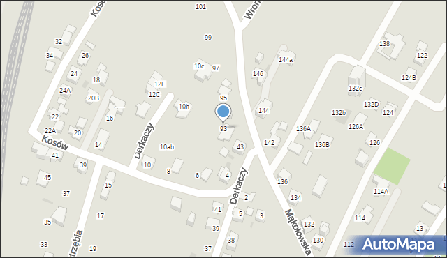 Tychy, Mąkołowska, 93, mapa Tychów