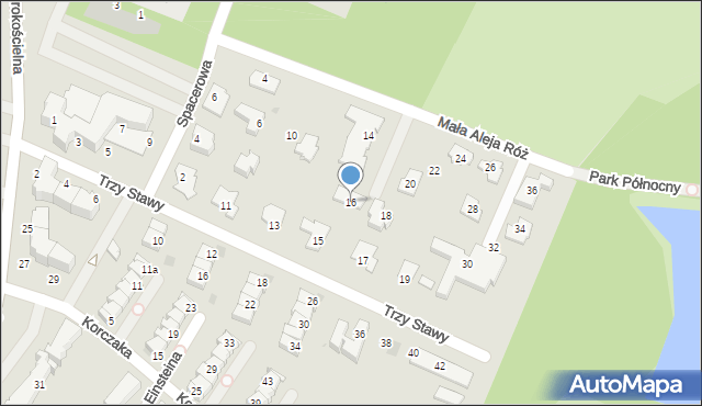 Tychy, Mała Aleja Róż, 16, mapa Tychów