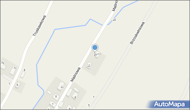 Tylice, Malinowa, 13, mapa Tylice