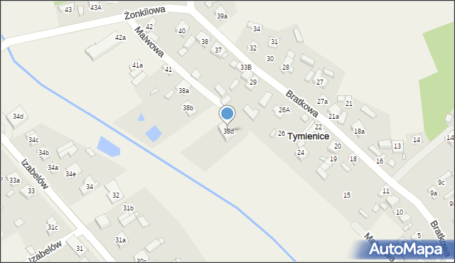 Tymienice, Malwowa, 14, mapa Tymienice