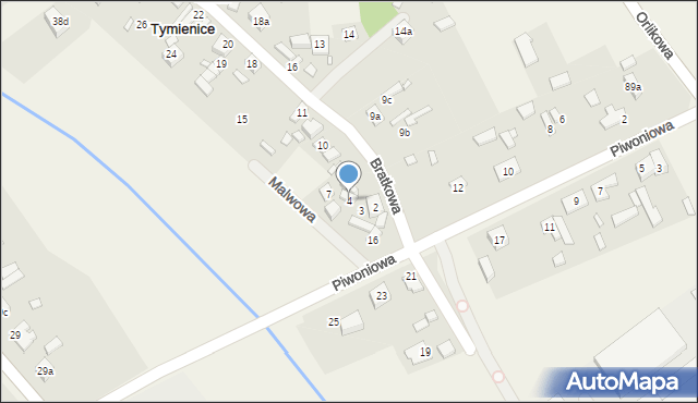Tymienice, Malwowa, 3, mapa Tymienice
