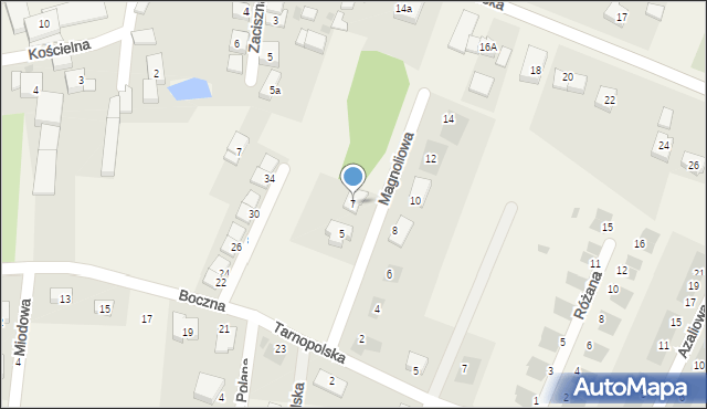 Tyniec Mały, Magnoliowa, 7, mapa Tyniec Mały