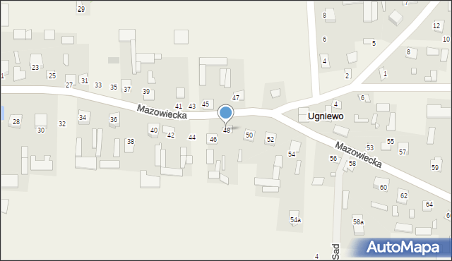 Ugniewo, Mazowiecka, 48, mapa Ugniewo