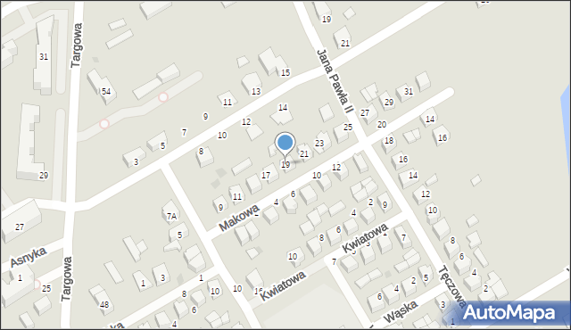 Uniejów, Makowa, 19, mapa Uniejów