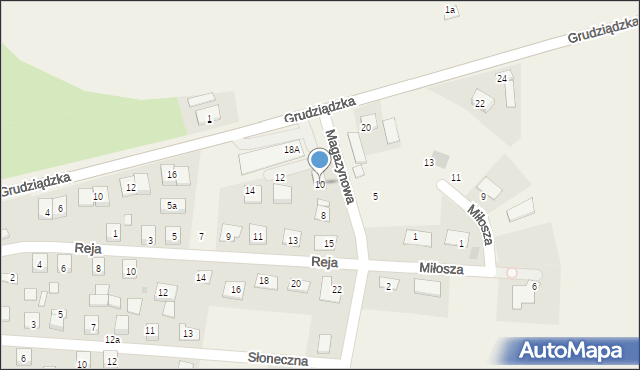 Unisław, Magazynowa, 10, mapa Unisław