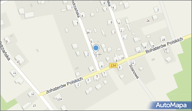 Urad, Małoodrzańska, 1, mapa Urad