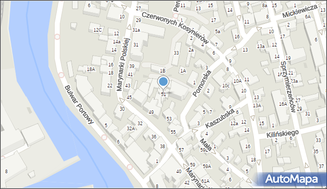 Ustka, Marynarki Polskiej, 51, mapa Ustka