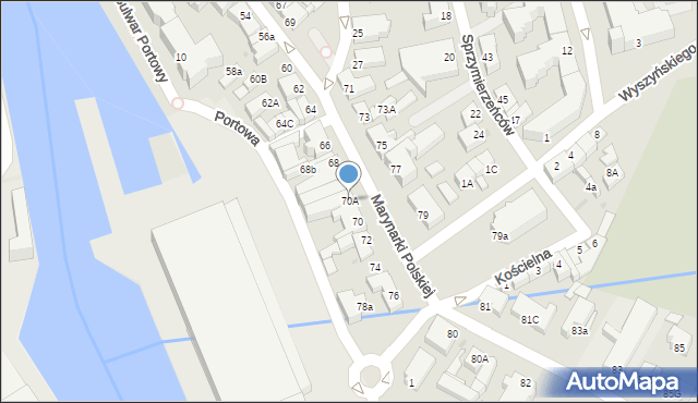 Ustka, Marynarki Polskiej, 70A, mapa Ustka