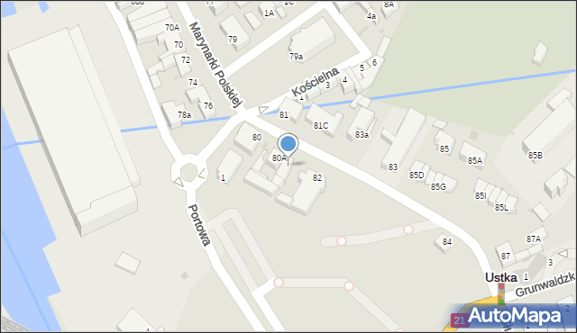 Ustka, Marynarki Polskiej, 80b, mapa Ustka