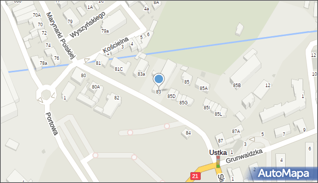 Ustka, Marynarki Polskiej, 83, mapa Ustka