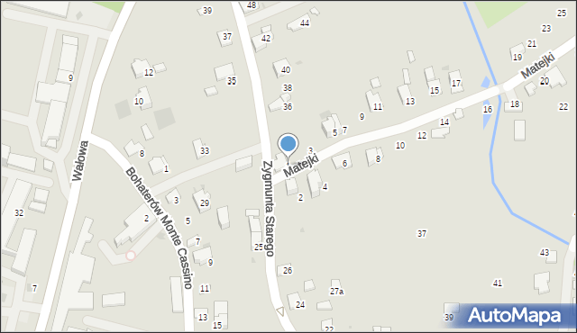 Wadowice, Matejki Jana, 1, mapa Wadowice