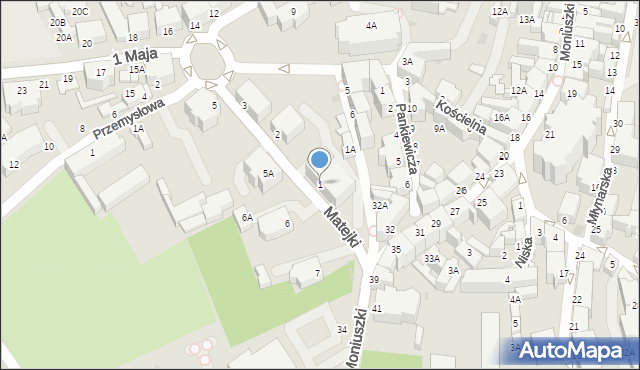 Wałbrzych, Matejki Jana, 1, mapa Wałbrzycha