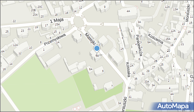 Wałbrzych, Matejki Jana, 5A, mapa Wałbrzycha