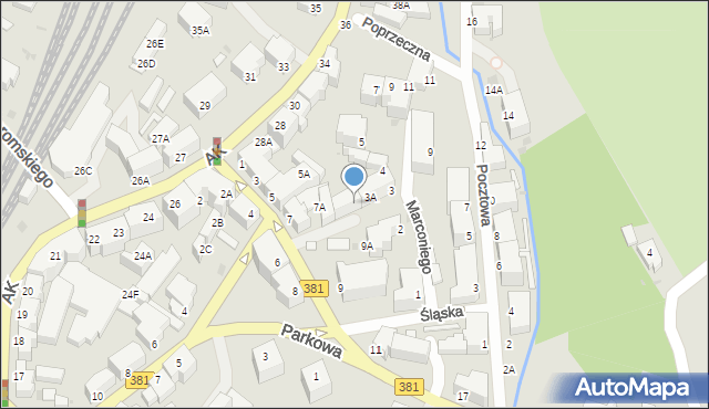 Wałbrzych, Marconiego Guglielmo, 3B, mapa Wałbrzycha