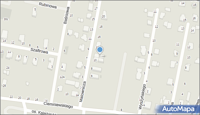 Warka, Malownicza, 12A, mapa Warka