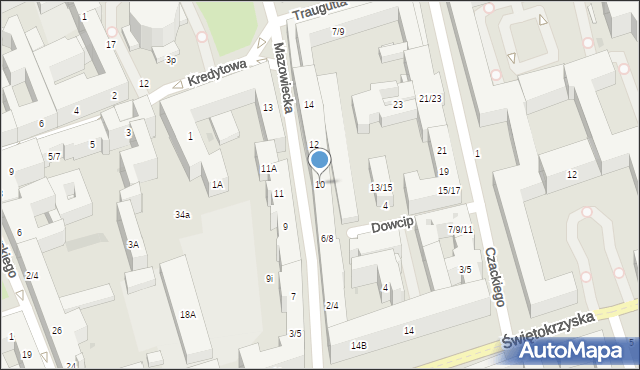 Warszawa, Mazowiecka, 10, mapa Warszawy