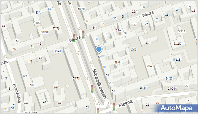 Warszawa, Marszałkowska, 62, mapa Warszawy