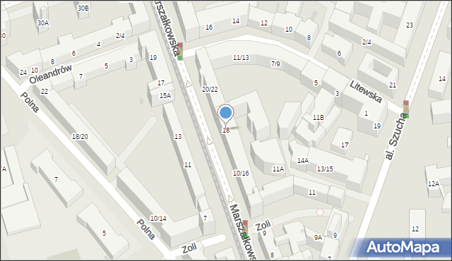 Warszawa, Marszałkowska, 18, mapa Warszawy