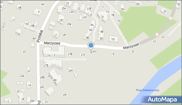 Warszawa, Marzycieli, 4, mapa Warszawy
