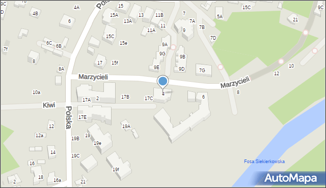 Warszawa, Marzycieli, 4, mapa Warszawy