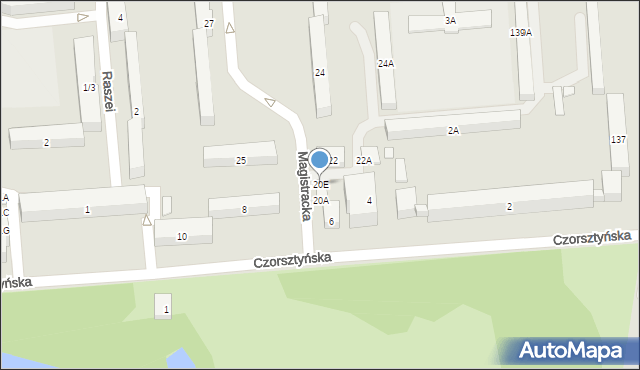 Warszawa, Magistracka, 20E, mapa Warszawy