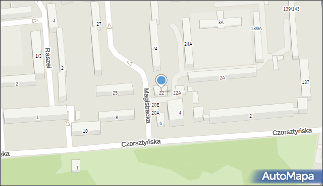 Warszawa, Magistracka, 22, mapa Warszawy