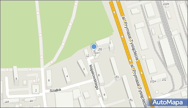 Warszawa, Majakowskiego Włodzimierza, 12A, mapa Warszawy