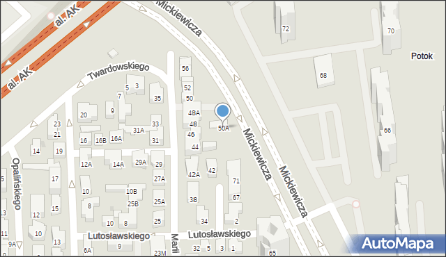 Warszawa, Marii Kazimiery, 50A, mapa Warszawy