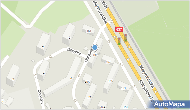 Warszawa, Marymoncka, 159, mapa Warszawy