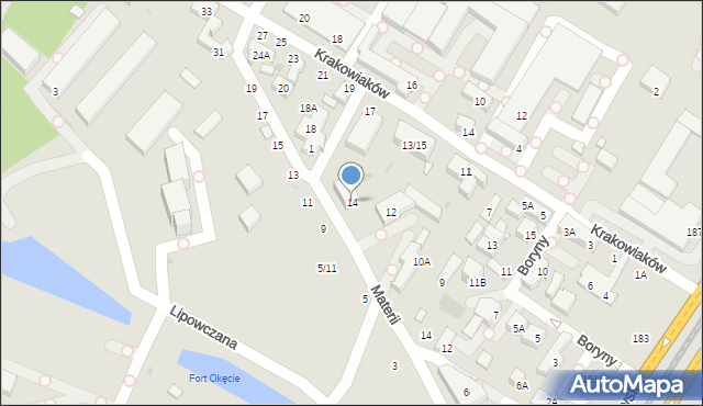 Warszawa, Materii, 14, mapa Warszawy